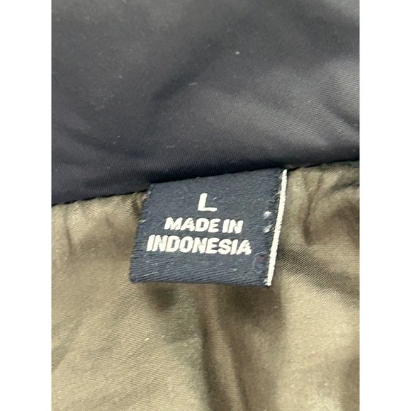 Tommy Hilfiger Men’s Puffer Jacket L Navy Blue Quilted Hooded Zip & Snaps Winter - Picture 6 of 16